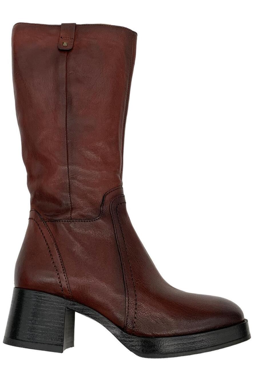 Miz Mooz Women's Mollie Leather Tall Shaft Boots Merlot - Medium